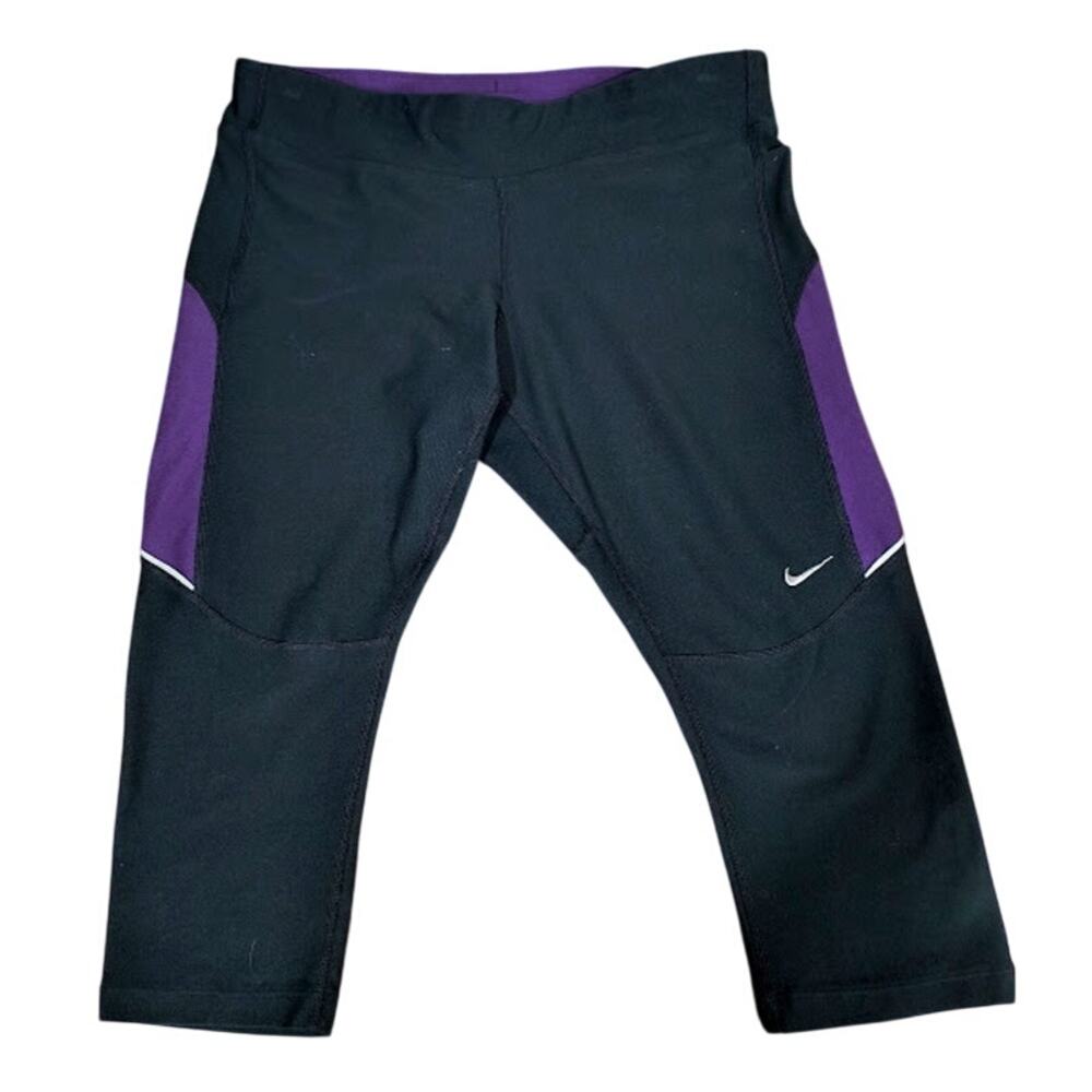 Nike Dri-Fit Black/Purple Workout Capri - Size M‎